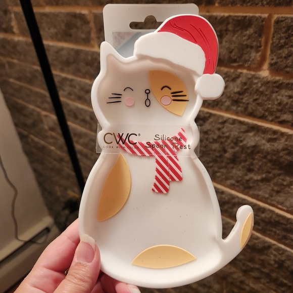 CWC Christmas cat spoon rest silicone NWT - Picture 1 of 4